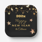 Assiettes En Carton Nom sur Elegant Happy New Year Carré de 7 pouces (Recto)