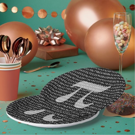 Assiettes En Carton Nombreux chiffres de Pi Mathematical Constante (Multi)