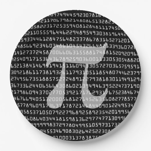 Assiettes En Carton Nombreux chiffres de Pi Mathematical Constante (Devant)