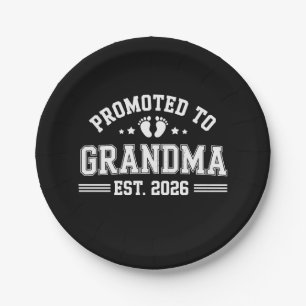 Assiettes En Carton Nommée Grand-mère dès 2026 Annonce de bébé