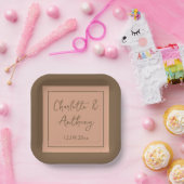 Assiettes En Carton Noms de calligraphie créative mariage Date (Fête)