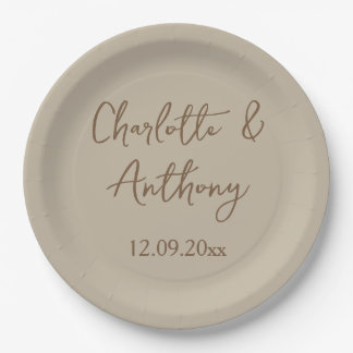Assiettes En Carton Noms de calligraphie créative mariage Date