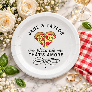 Assiettes En Carton Noms de citation de mariage Love Pizza Pie That's
