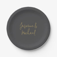 Noms de couple de calligraphie chic gris et or