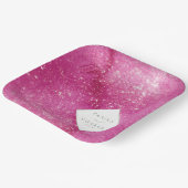 Assiettes En Carton Noms de l'aquarelle du mariage Fuchsia ID954 (Angulaire)