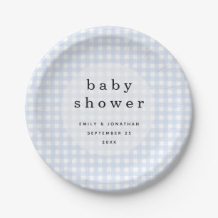 Assiettes En Carton Noms du Baby shower de pique-nique Date En vichy b