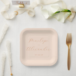 Assiettes En Carton Noms Élégants Minimalistes de pêche