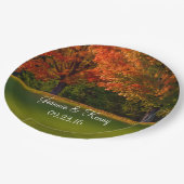 Assiettes En Carton Noms personnalisables Mariage de automne rustique  (Angle)