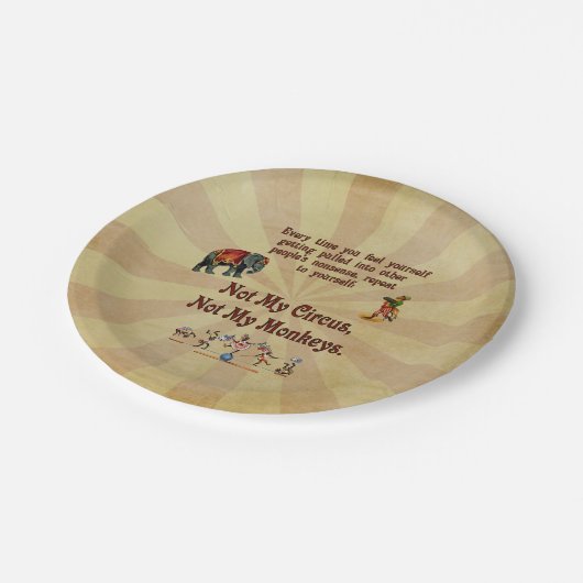 Assiettes En Carton Non mon cirque, non mes singes (Angle)