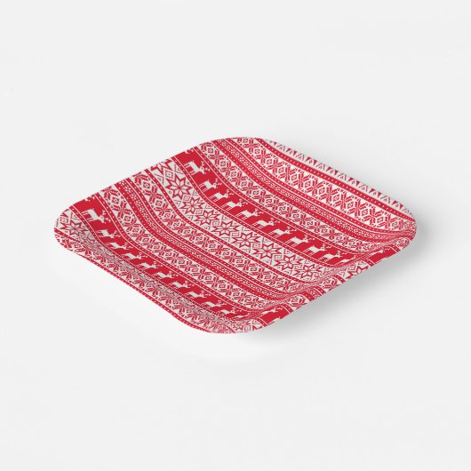 Assiettes En Carton Nordic Reindeer Ugly Christmas Sweat Party (Angulaire)