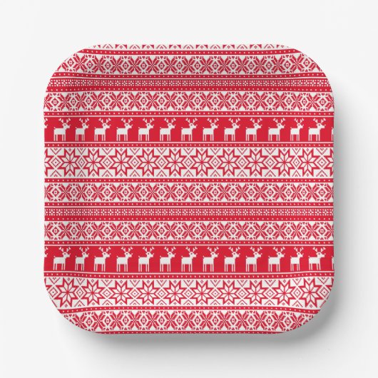 Assiettes En Carton Nordic Reindeer Ugly Christmas Sweat Party (Recto)