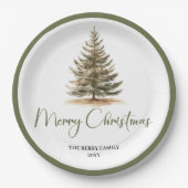 Assiettes En Carton Nordic Soft Christmas Script Custom Family Plates (Devant)