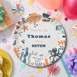 Assiettes En Carton Nordic Under the Sea anniversaire de enfant