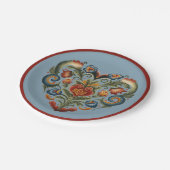 Assiettes En Carton Norvégien Rosemaling Folk Art Heart (Angle)