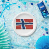 Assiettes En Carton Norway Flag Red And Blue (Fête)