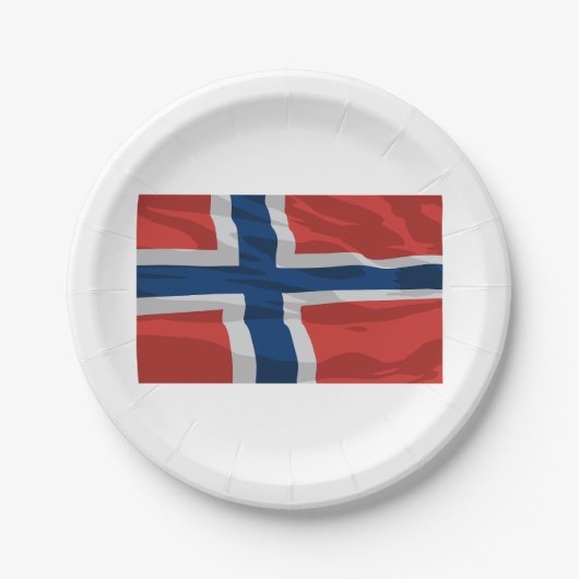 Assiettes En Carton Norway Flag Red And Blue (Devant)