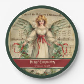 Assiettes En Carton Nostalgic Christmas Paper Plates Elegant Angel Art (Devant)