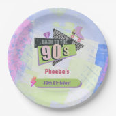 Assiettes En Carton Nostalgic Retour à la fête d'anniversaire rétro de (Devant)