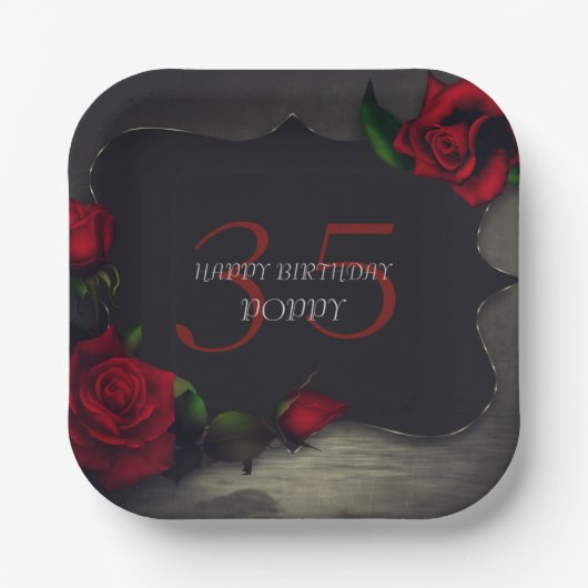 Assiettes En Carton Nostalgique gothique Amour Anniversaire (Recto)