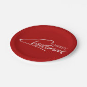 Assiettes En Carton Nostalgique Noël Script de vacances Plaque en papi (Angle)