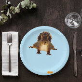 Assiettes En Carton Nosy red squirrel in snow blue