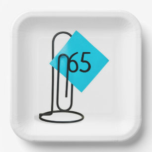 Assiettes En Carton Note de rappel du 65e anniversaire sur un extrait