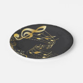 Assiettes En Carton Note musicale Luxe or gris (Angle)