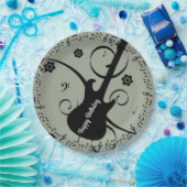 Assiettes En Carton Notes d'anniversaire joyeuses de musique noire Fle (Fête)