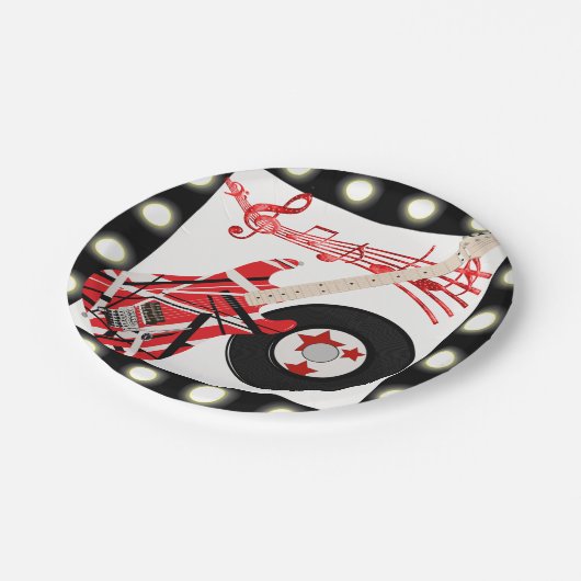 Assiettes En Carton Notes de disque et de musique de guitare avec la (Angle)