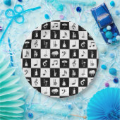 Assiettes En Carton Notes et instruments de musique moderne et élégant (Fête)