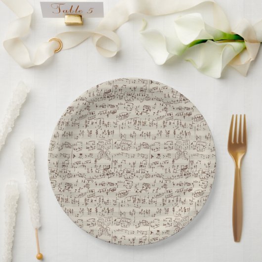 Assiettes En Carton Notes musicales (Mariage)