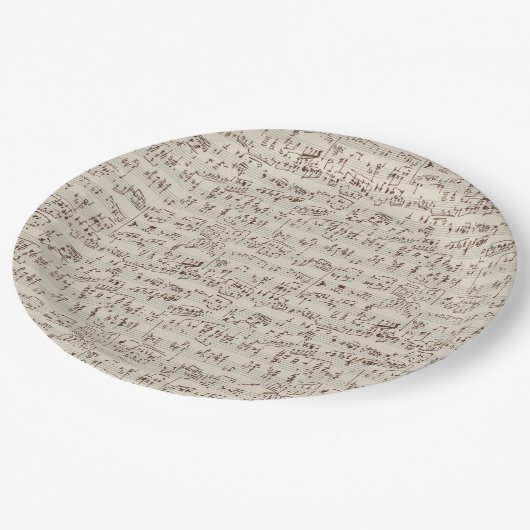 Assiettes En Carton Notes musicales (Angle)