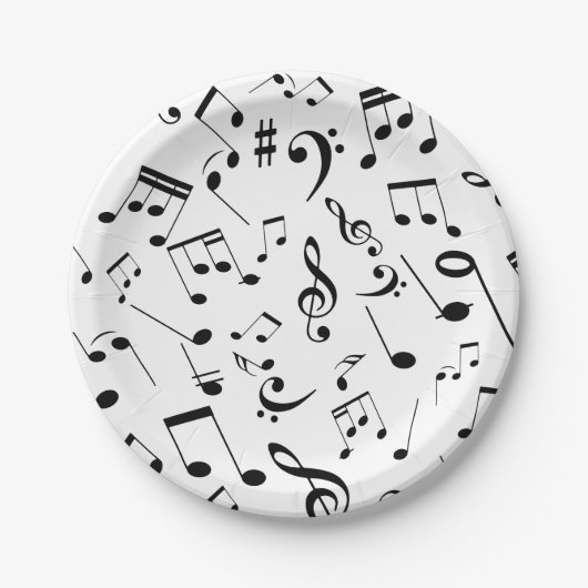 Assiettes En Carton Notes musicales 3 (Devant)
