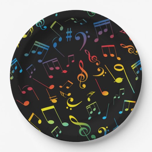 Assiettes En Carton Notes musicales 5 (Devant)
