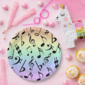 Assiettes En Carton Notes musicales amusantes Plaques Rainbow Party (Fête)