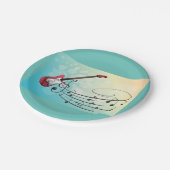 Assiettes En Carton Notes musicales de guitare électrique (Angle)