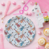 Assiettes En Carton Notes musicales de violons à la ligne (Fête)