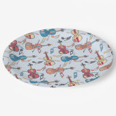 Assiettes En Carton Notes musicales de violons à la ligne (Angle)