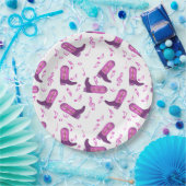 Assiettes En Carton Notes musicales des Boots de Cowboy (Fête)