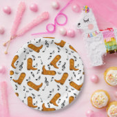 Assiettes En Carton Notes musicales des Boots de Cowboy (Fête)