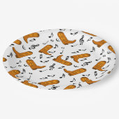Assiettes En Carton Notes musicales des Boots de Cowboy (Angle)