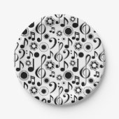 Assiettes En Carton Notes musicales et Clefs (Devant)