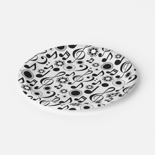 Assiettes En Carton Notes musicales et Clefs (Angle)
