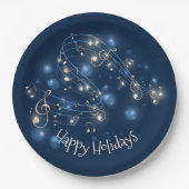 Assiettes En Carton Notes musicales et lumières de Noël (Devant)