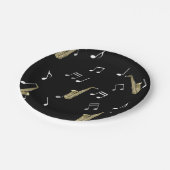 Assiettes En Carton Notes musicales et saxophones Jazzy  (Angle)