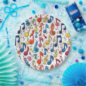 Assiettes En Carton Notes musicales Kawaii Art Design (Fête)