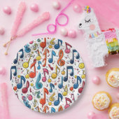 Assiettes En Carton Notes musicales Kawaii Art Design (Fête)