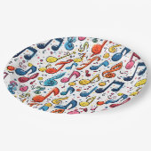 Assiettes En Carton Notes musicales Kawaii Art Design (Angle)