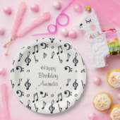 Assiettes En Carton Notes musicales mignonnes Motif Anniversaire (Fête)
