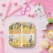 Assiettes En Carton Notes musicales multiples (Fête)